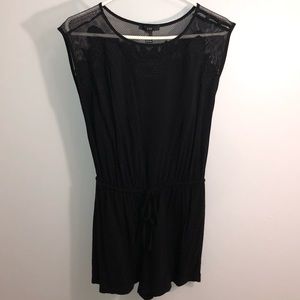 Black Forever 21 Floral Mesh Romper